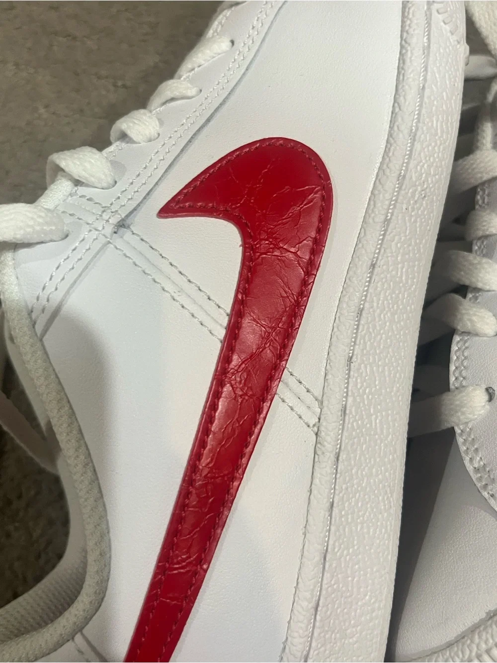 Nike white red swoosh